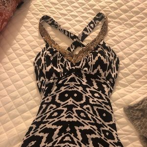 INC Black and white pattern summer dress